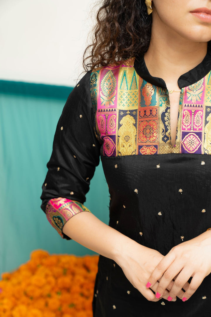 Shilpa Black Kurti  | Shobitam Custom Gowns | Made To Order No Bottom