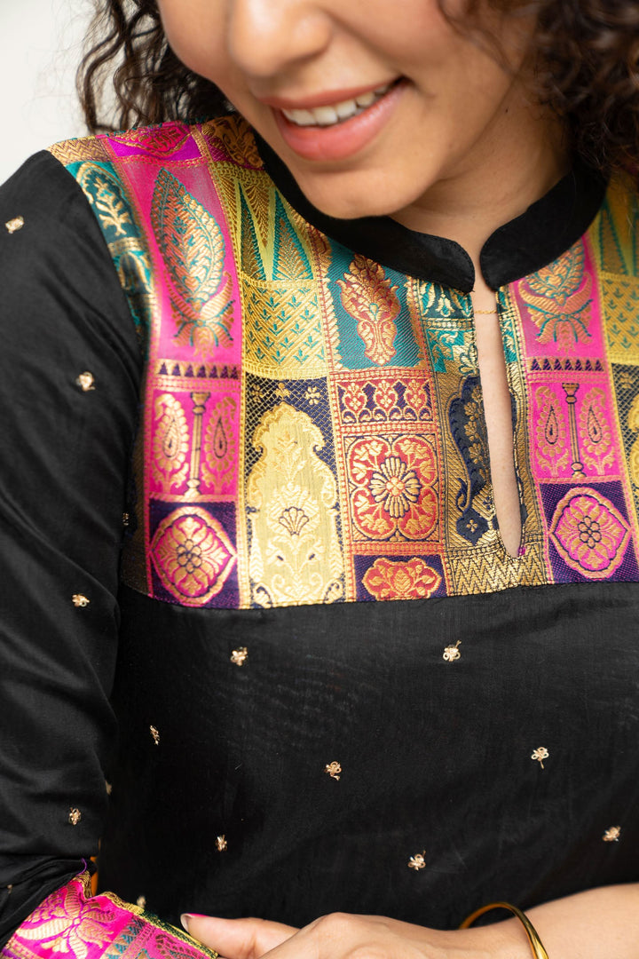 Shilpa Black Kurti  | Shobitam Custom Gowns | Made To Order No Bottom