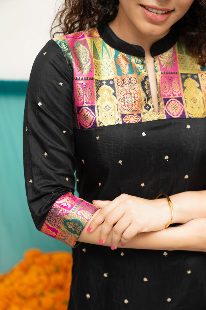 Shilpa Black Kurti  | Shobitam Custom Gowns | Made To Order No Bottom