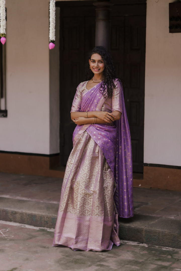 Insya Lilac Banaras Halfsaree | SHOBITAM