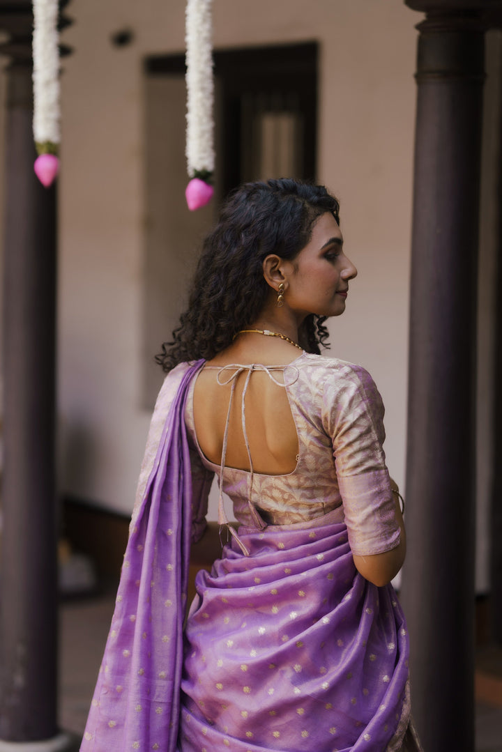 Insya Lilac Banaras Halfsaree | SHOBITAM