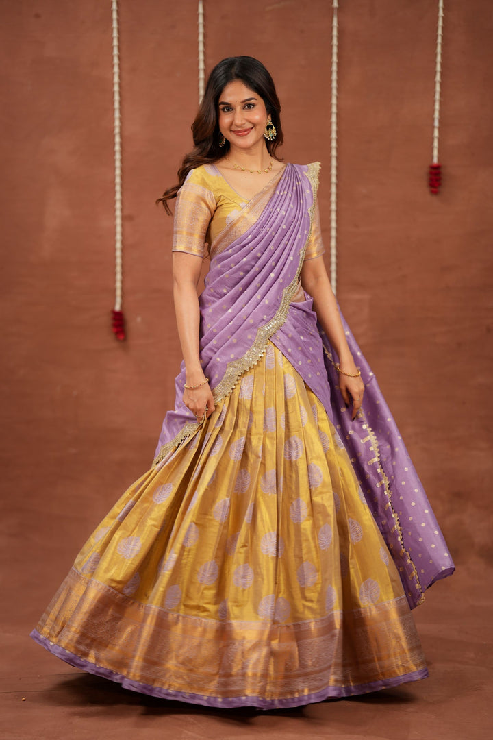 Mandana Lavender Halfsaree (Set of 3 ) | SHOBITAM