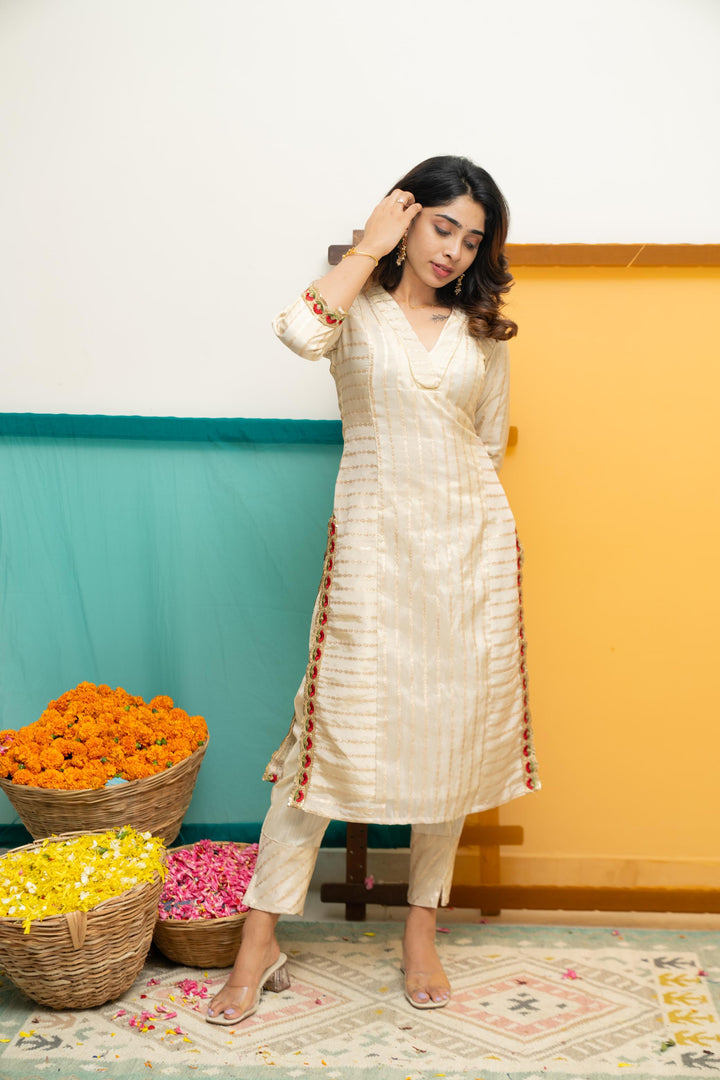Ananya Ivory Kurti Set | Made To Order