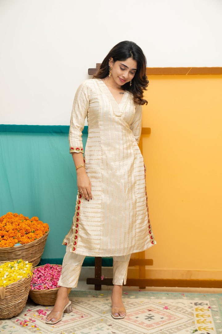 Ananya Ivory Kurti Set | Made To Order