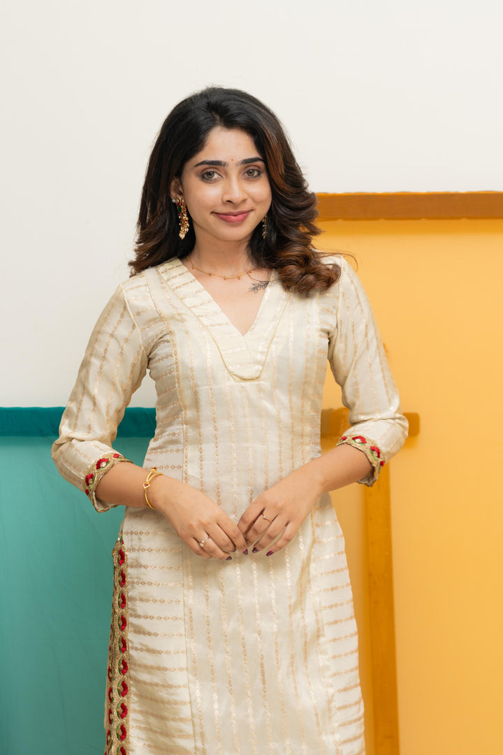 Ananya Ivory Kurti Set | Made To Order