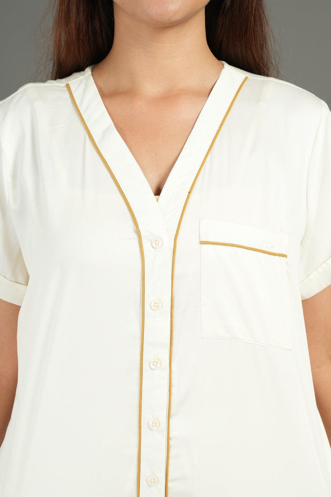Home Essentials Solid Hue Cotton Nightsuit Set | SHOBITAM