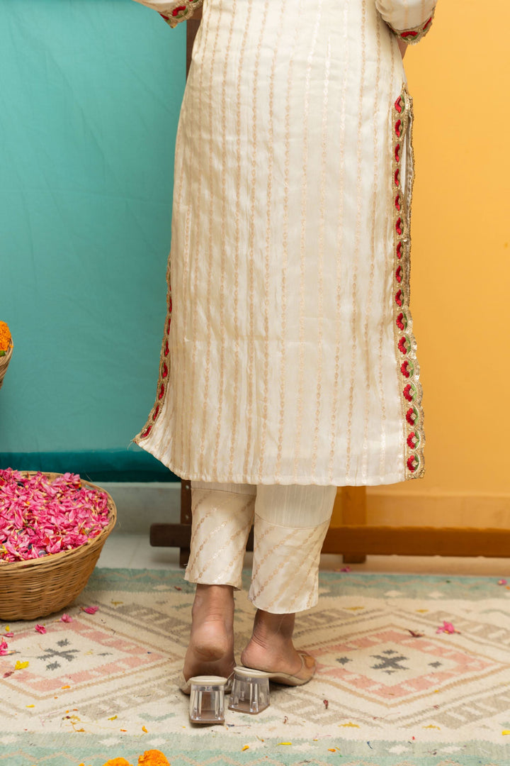 Ananya Ivory Kurti Set | Made To Order