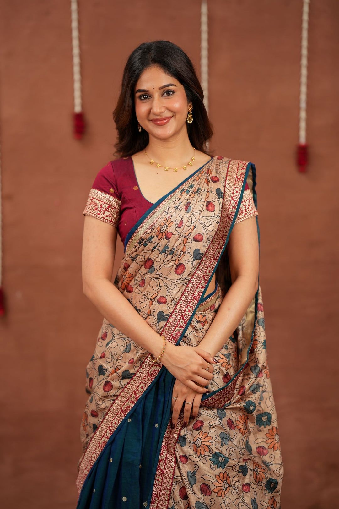 Kalyani Teal Halfsaree (Set of 3 ) | SHOBITAM