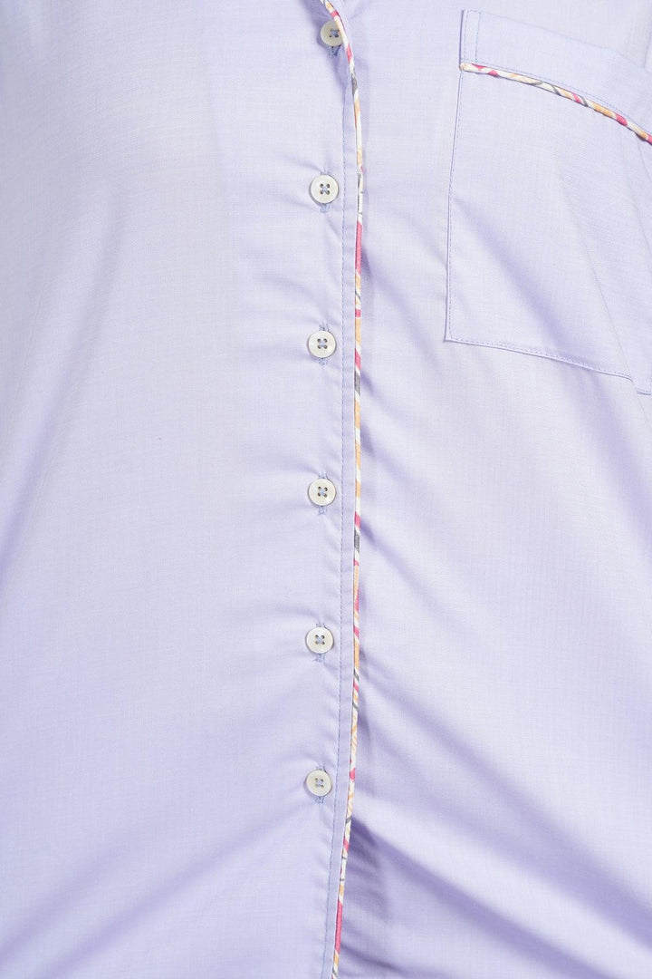 Fiona Lavender Cotton Shorts Night Suit | SHOBITAM