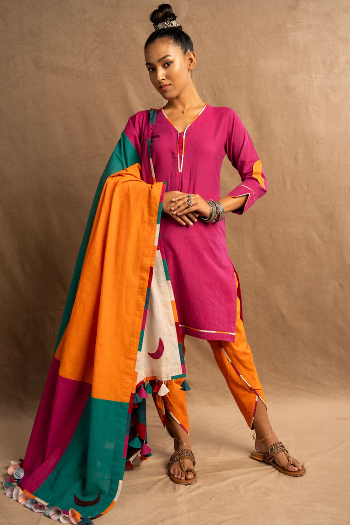 Pāṭalachandraḥ kurta + salwar + dupatta (set of 3)|SHOBITAM