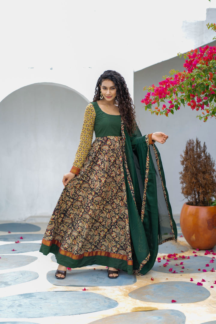 Arthi Green with silk georgette dupatta | Made To Order