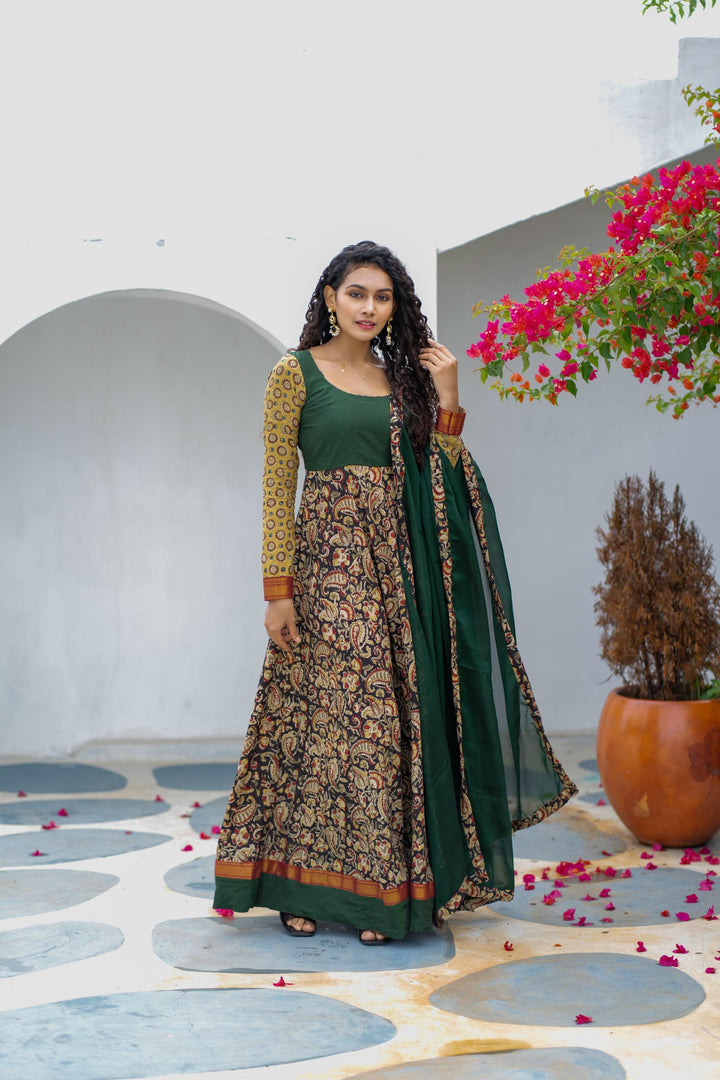 Arthi Green with silk georgette dupatta | Made To Order