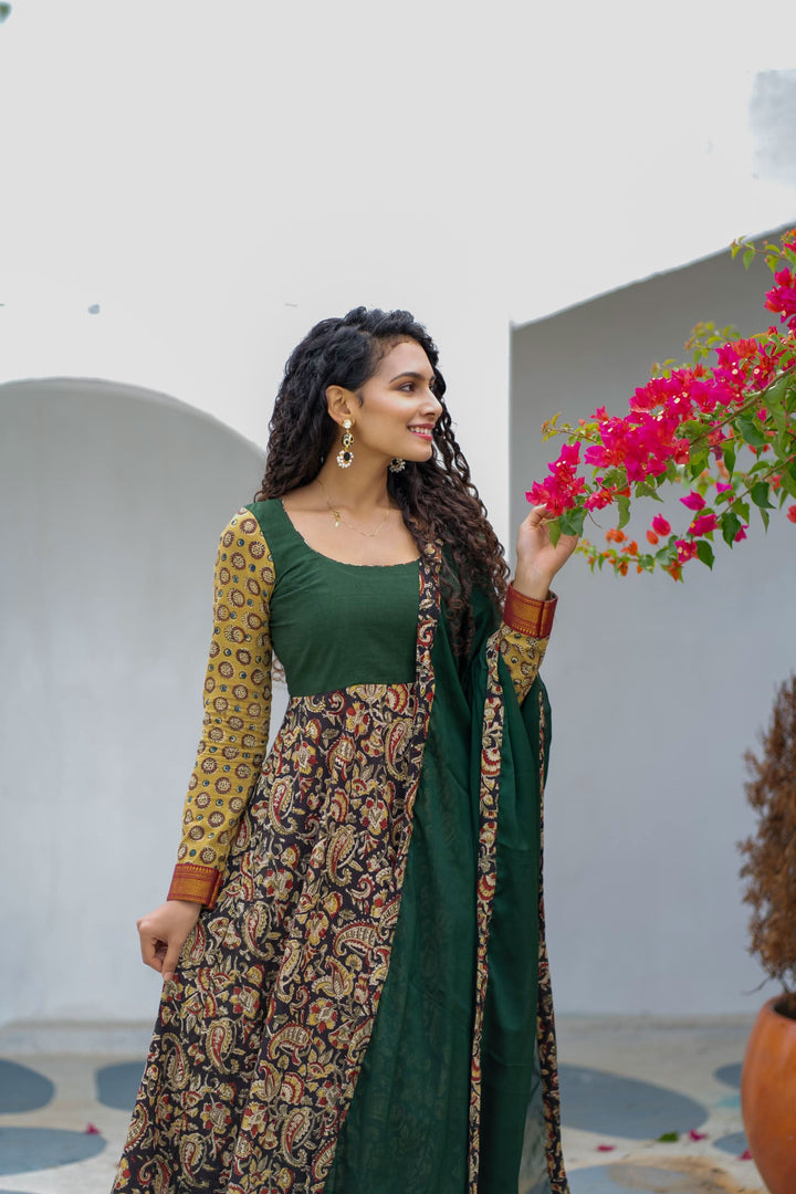 Arthi Green with silk georgette dupatta | Made To Order