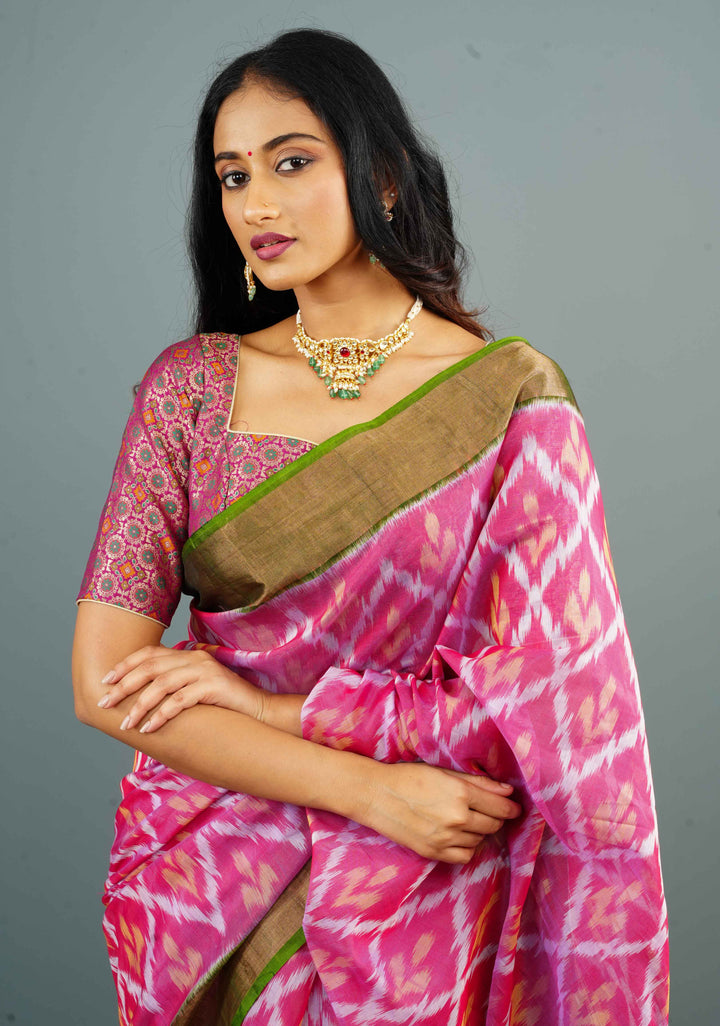 3 Strap Back, Banarasi Meenakari Brocade Blouse in Plum with Square Neck, Customizable, Made to Order