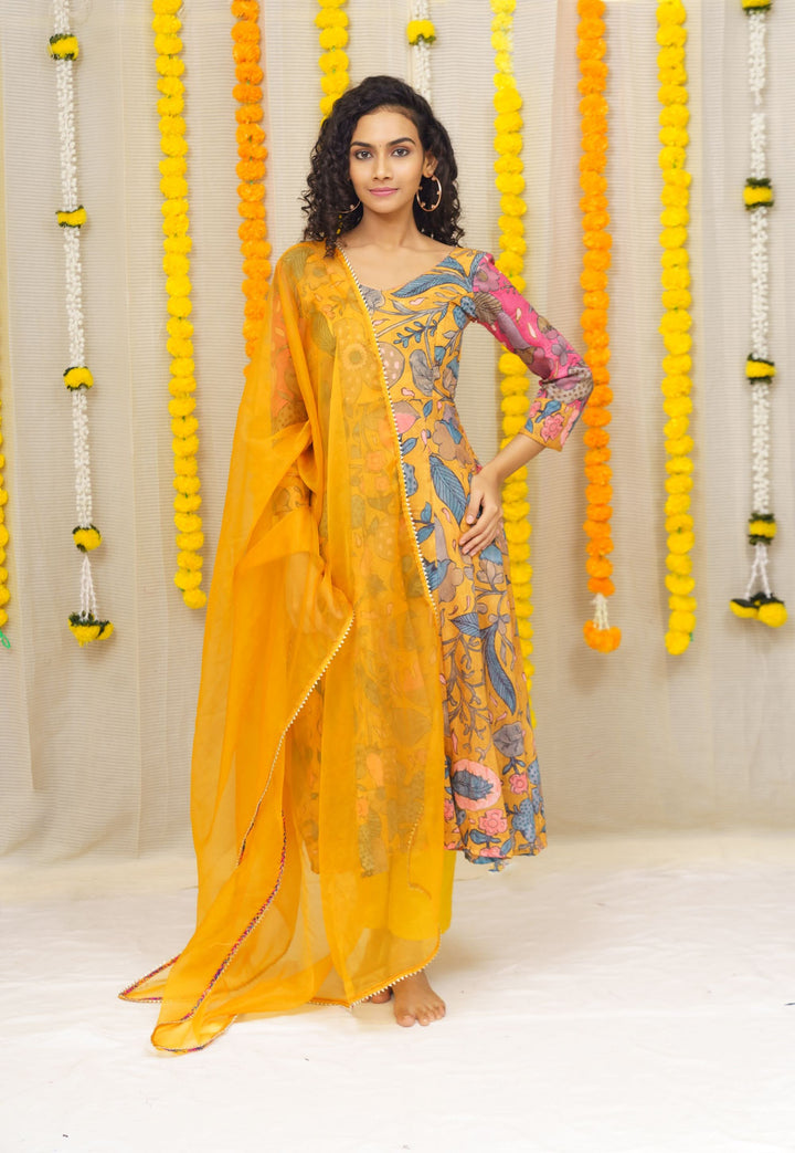 Mustard Floral 3 Piece Co-ord set,