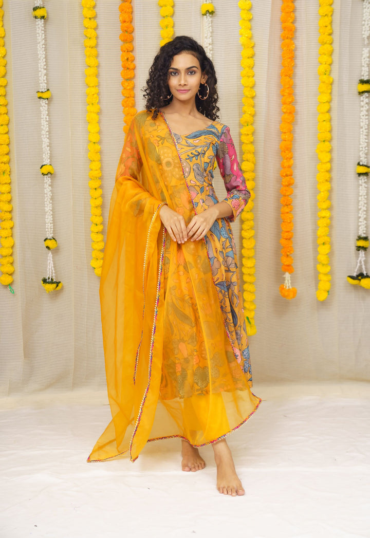 Mustard Floral 3 Piece Co-ord set,