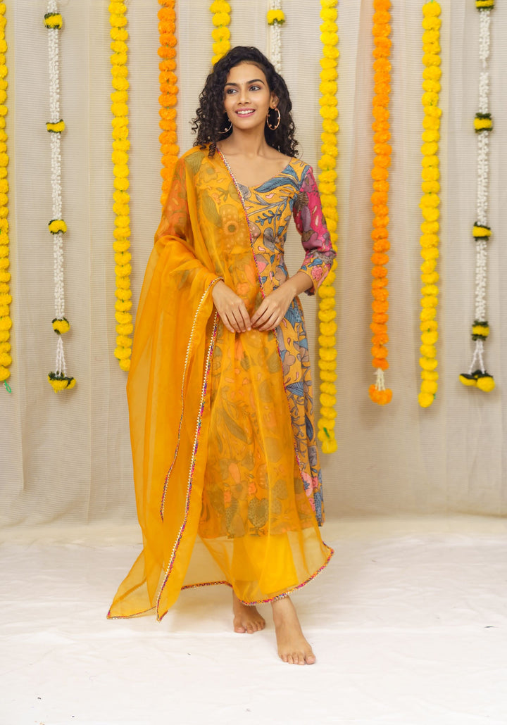 Mustard Floral 3 Piece Co-ord set,