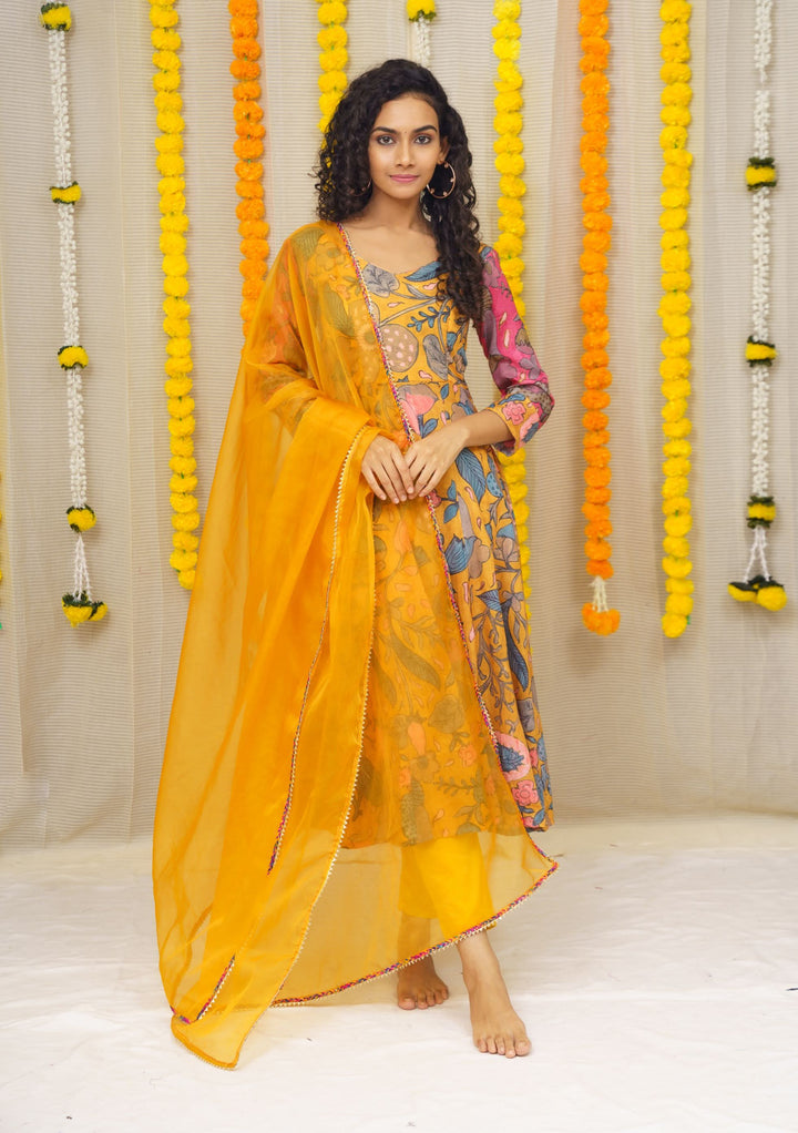Mustard Floral 3 Piece Co-ord set,