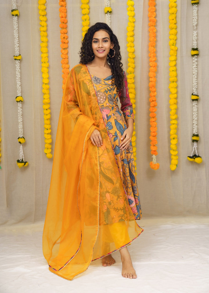 Mustard Floral 3 Piece Co-ord set,