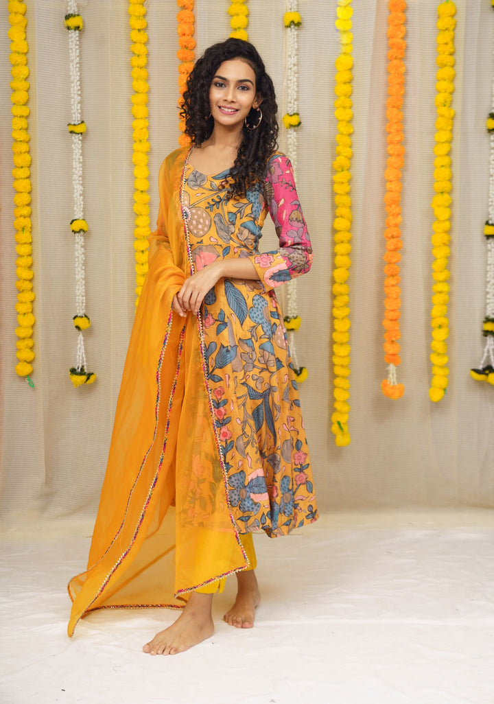 Mustard Floral 3 Piece Co-ord set,