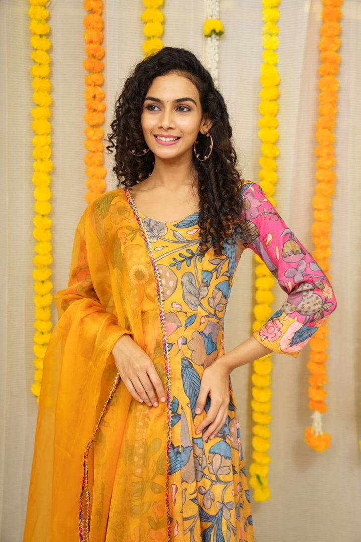 Mustard Floral 3 Piece Co-ord set,