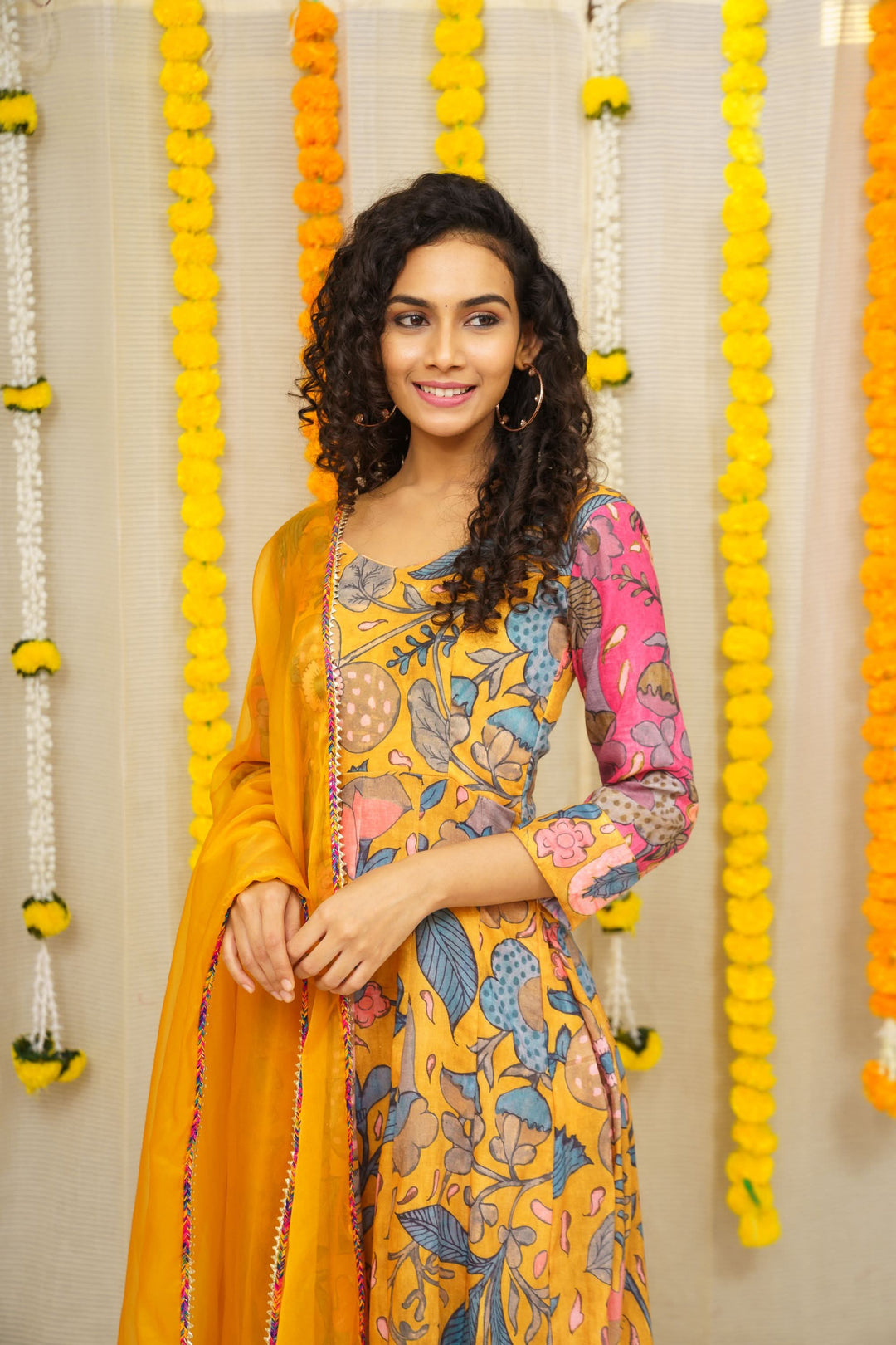 Mustard Floral 3 Piece Co-ord set,