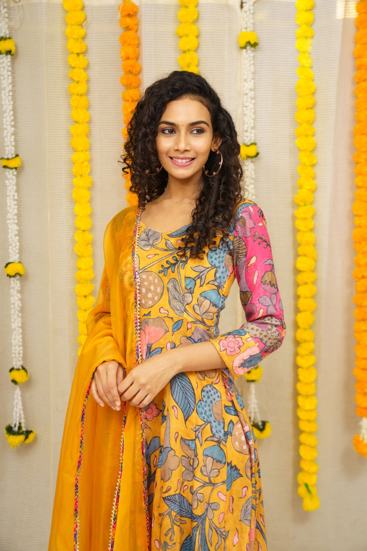 Mustard Floral 3 Piece Co-ord set,