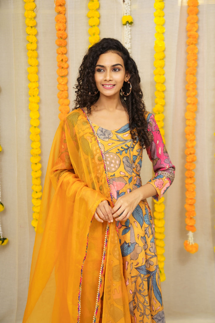 Mustard Floral 3 Piece Co-ord set,