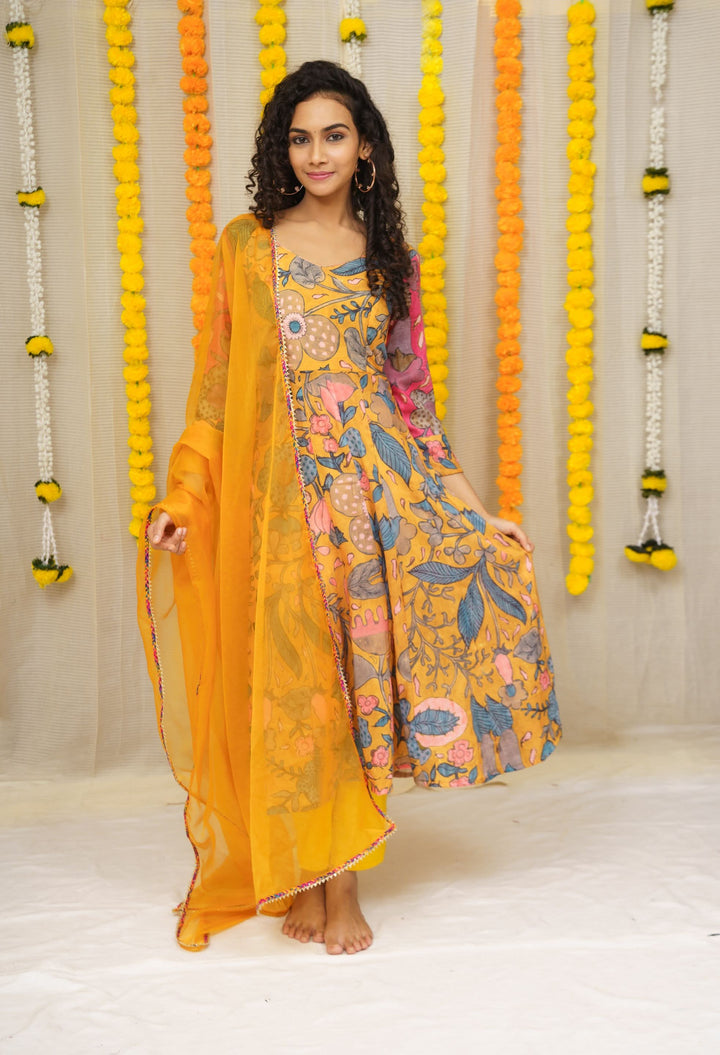 Mustard Floral 3 Piece Co-ord set,