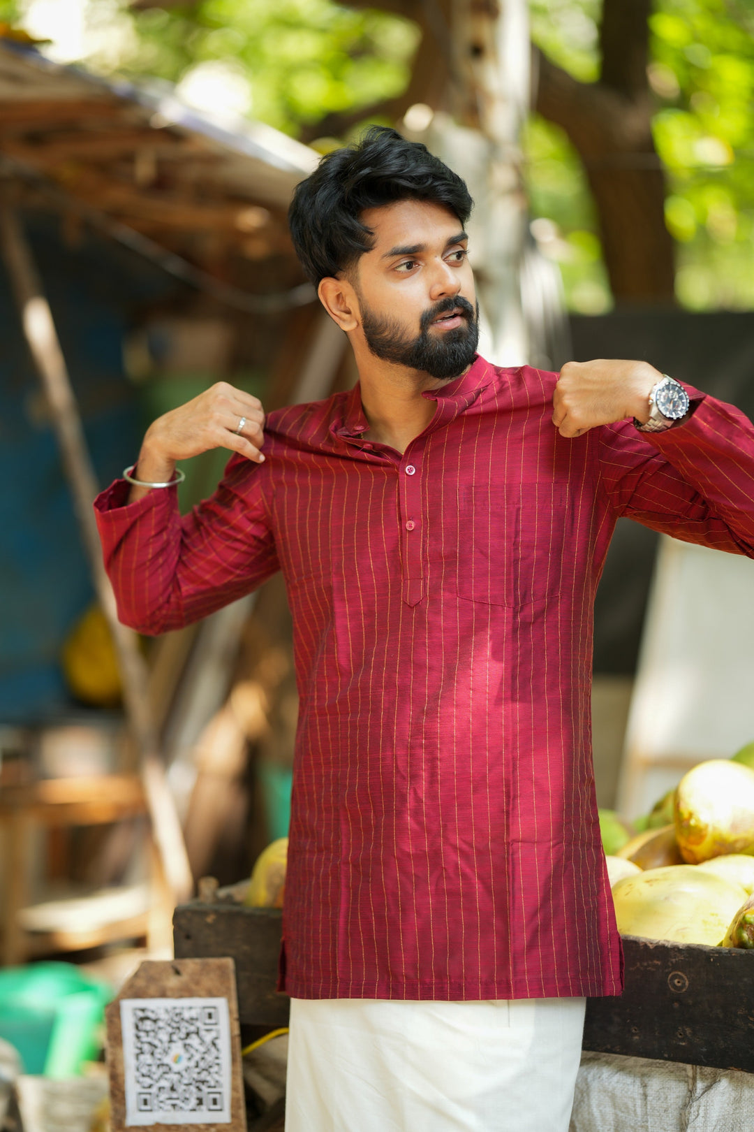 Yaazhan Maroon Shirt | Made To Order