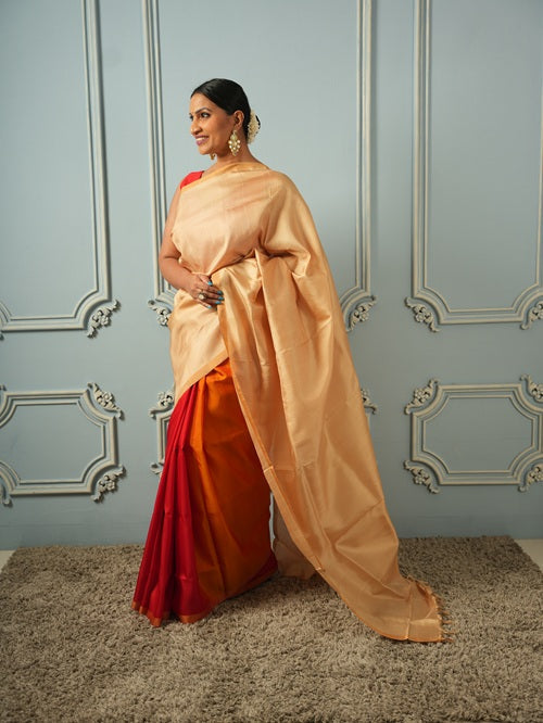 Haldi Kumkum Chandan- Handmade Uppada Silk Saree | SILK MARK CERTIFIED | SHOBITAM
