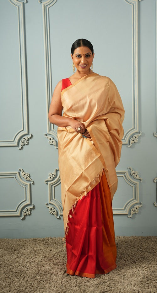 Haldi Kumkum Chandan- Handmade Uppada Silk Saree | SILK MARK CERTIFIED | SHOBITAM