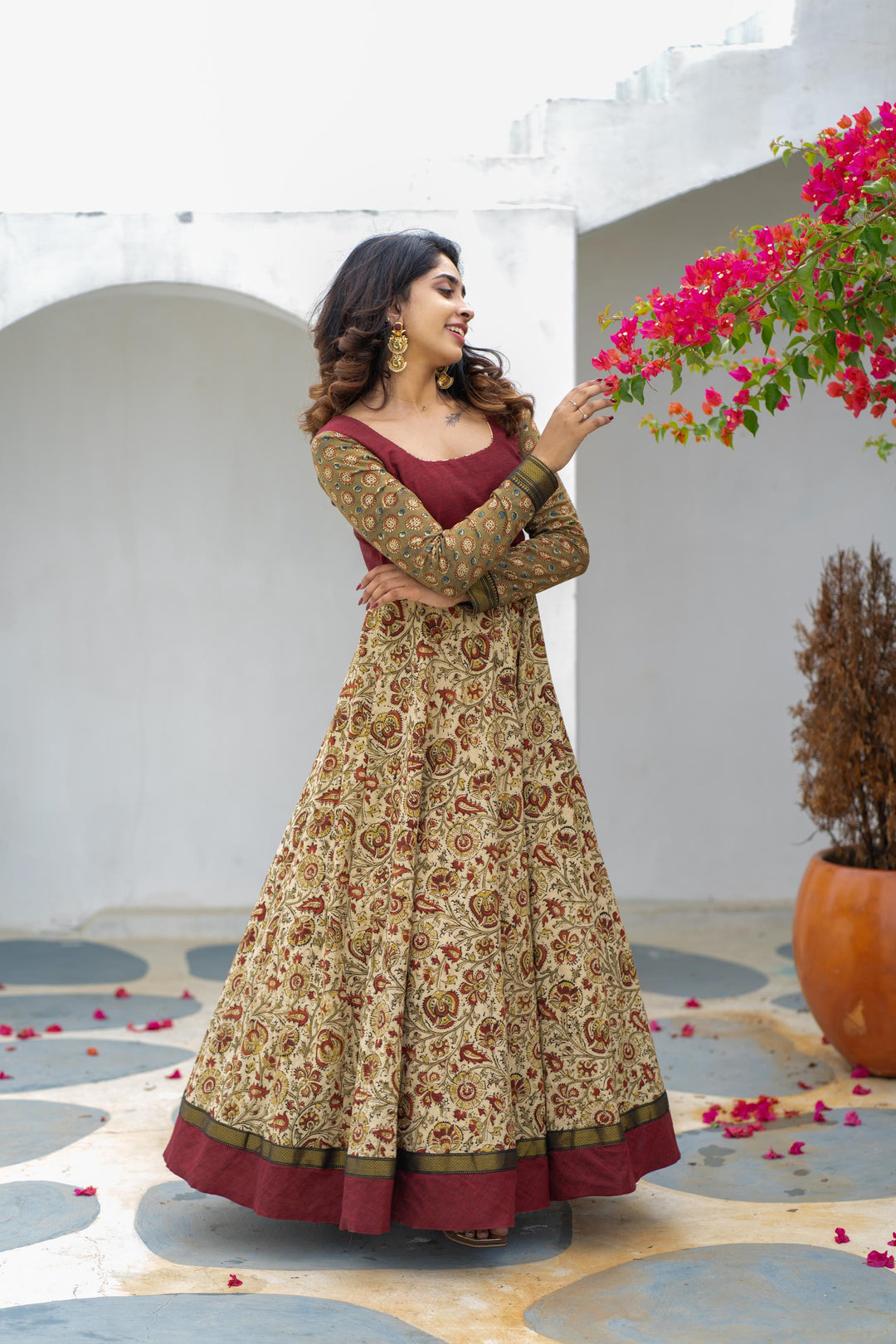 Arthi Maroon without Dupatta | Made To Order