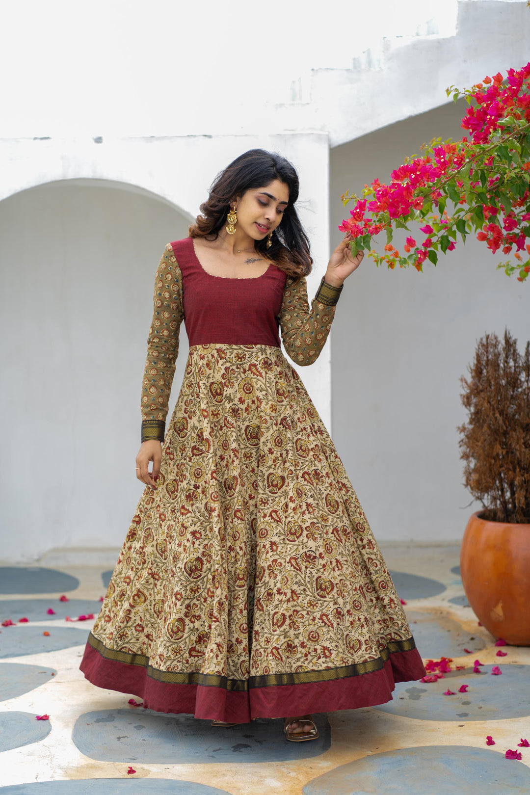 Arthi Maroon without Dupatta | Made To Order