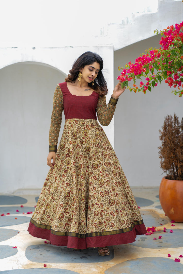 Arthi Maroon without Dupatta | Made To Order