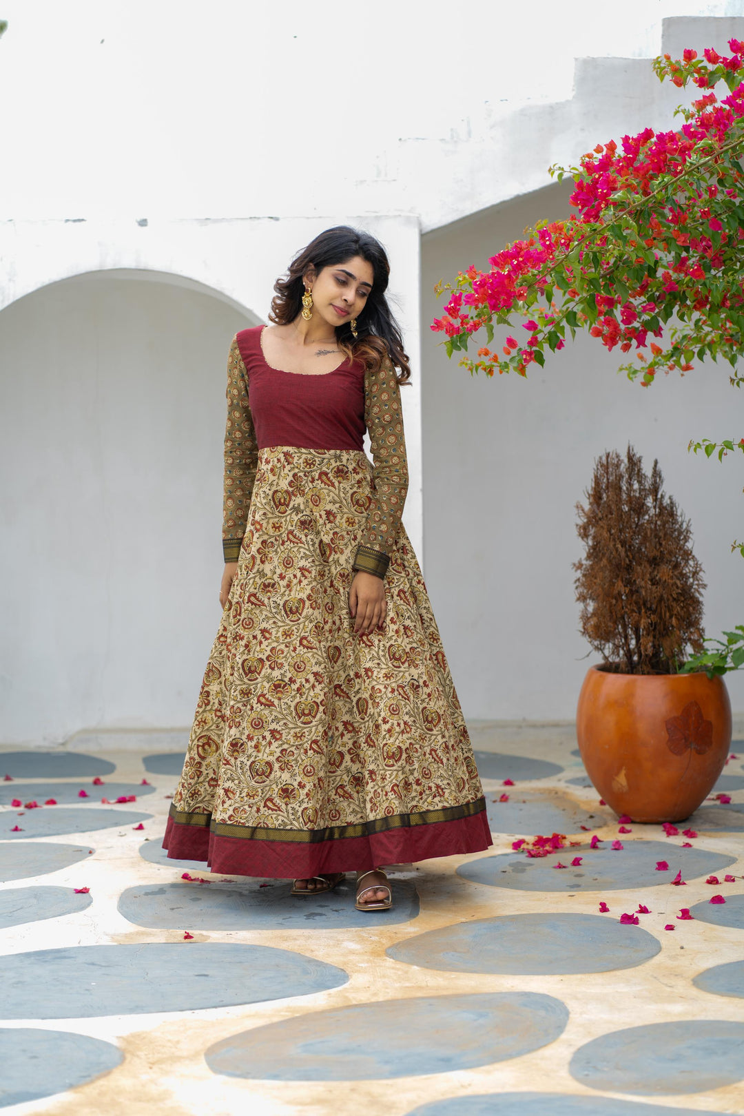 Arthi Maroon without Dupatta | Made To Order