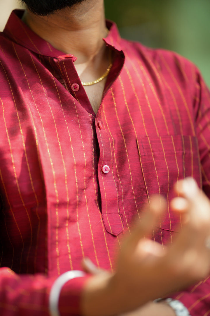 Yaazhan Maroon Shirt | Made To Order