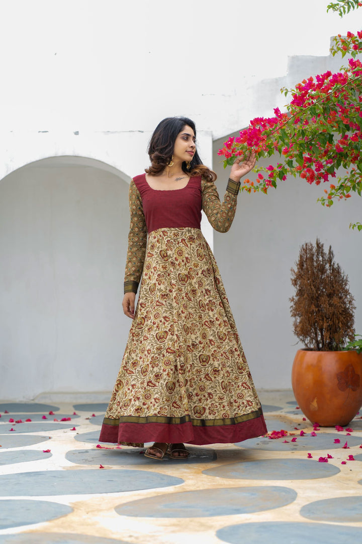 Arthi Maroon without Dupatta | Made To Order