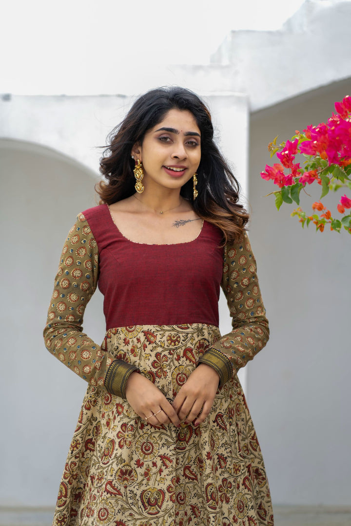 Arthi Maroon without Dupatta | Made To Order