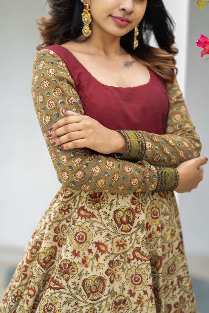 Arthi Maroon without Dupatta | Made To Order
