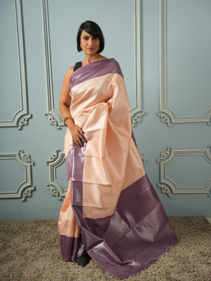 Meghana - Peach and Purple Saree | SHOBITAM