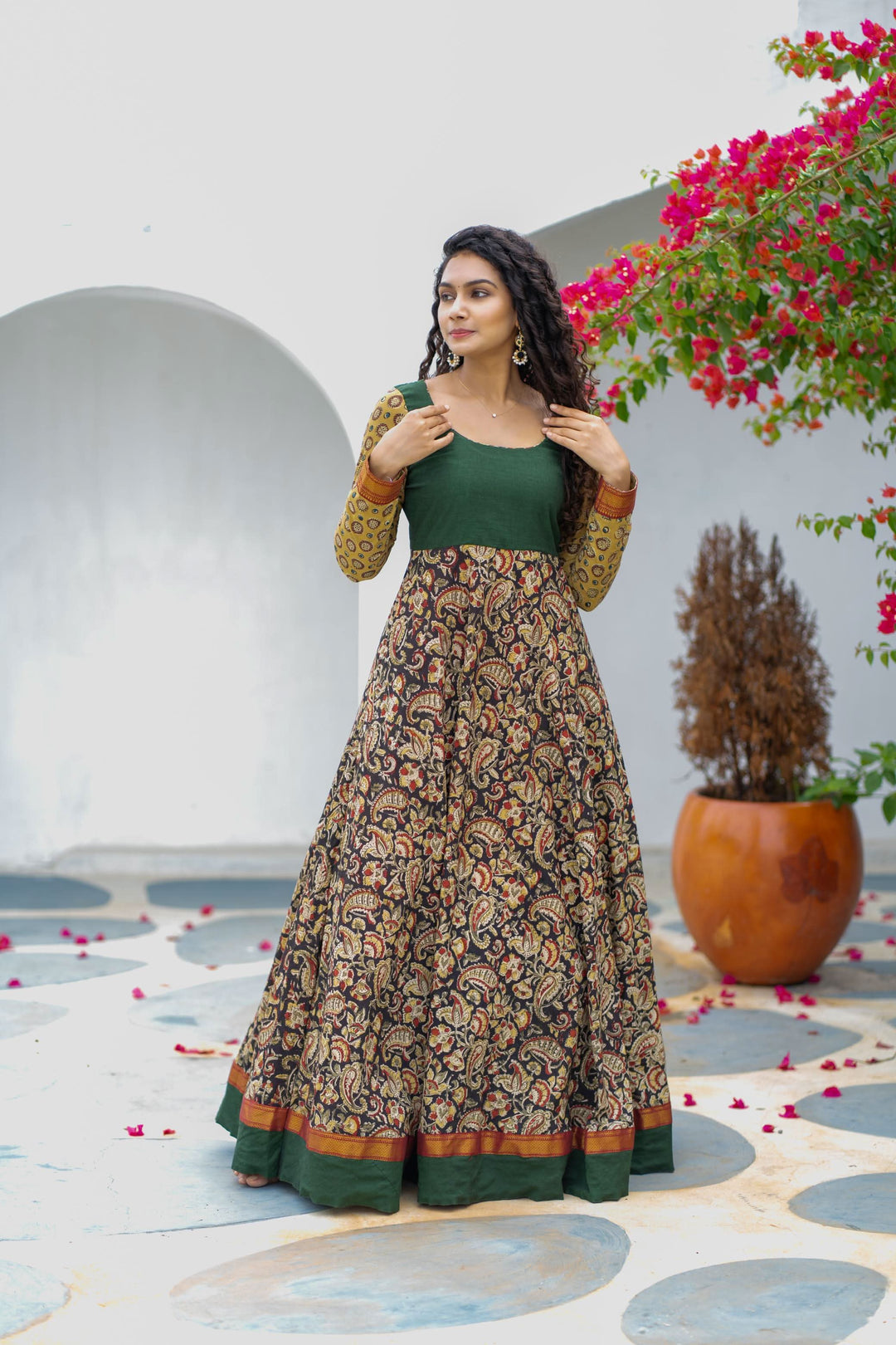 Arthi Green Gown without Dupatta | Made To Order