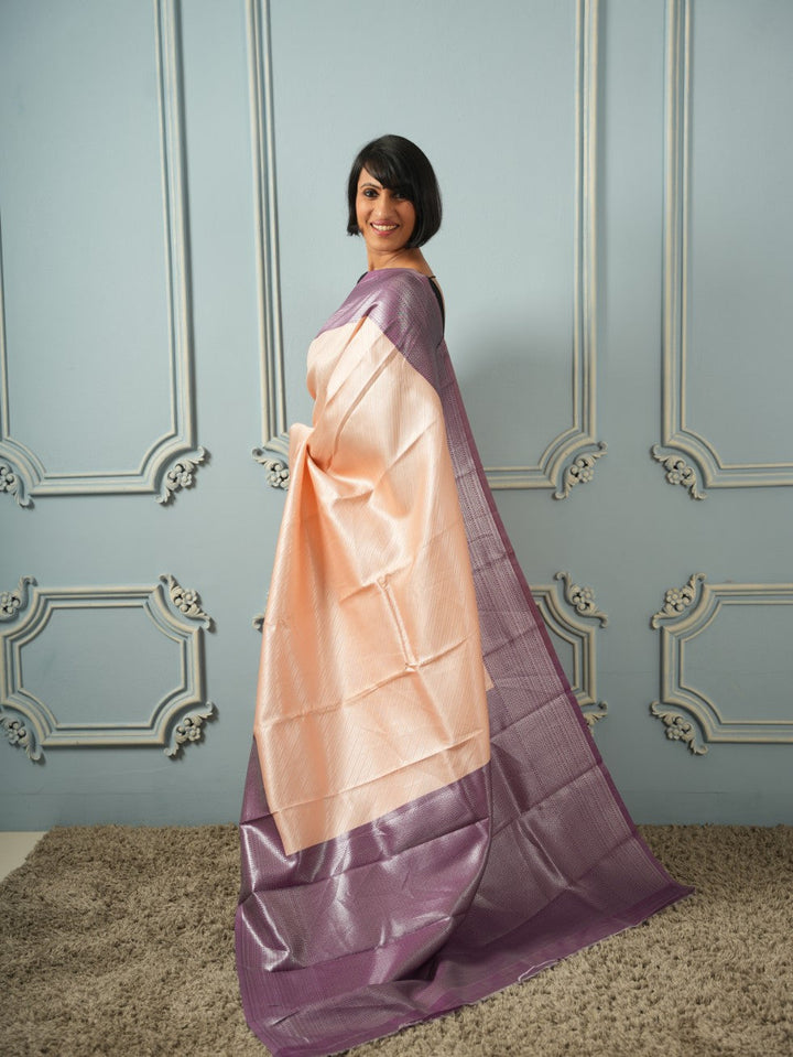 Meghana - Peach and Purple Saree | SHOBITAM
