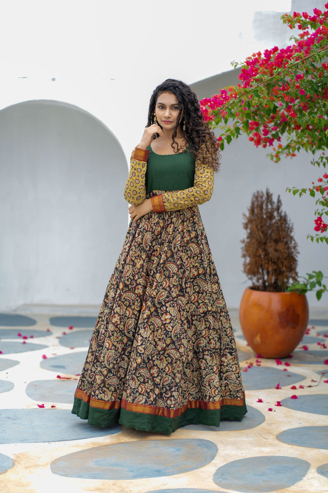 Arthi Green Gown without Dupatta | Made To Order