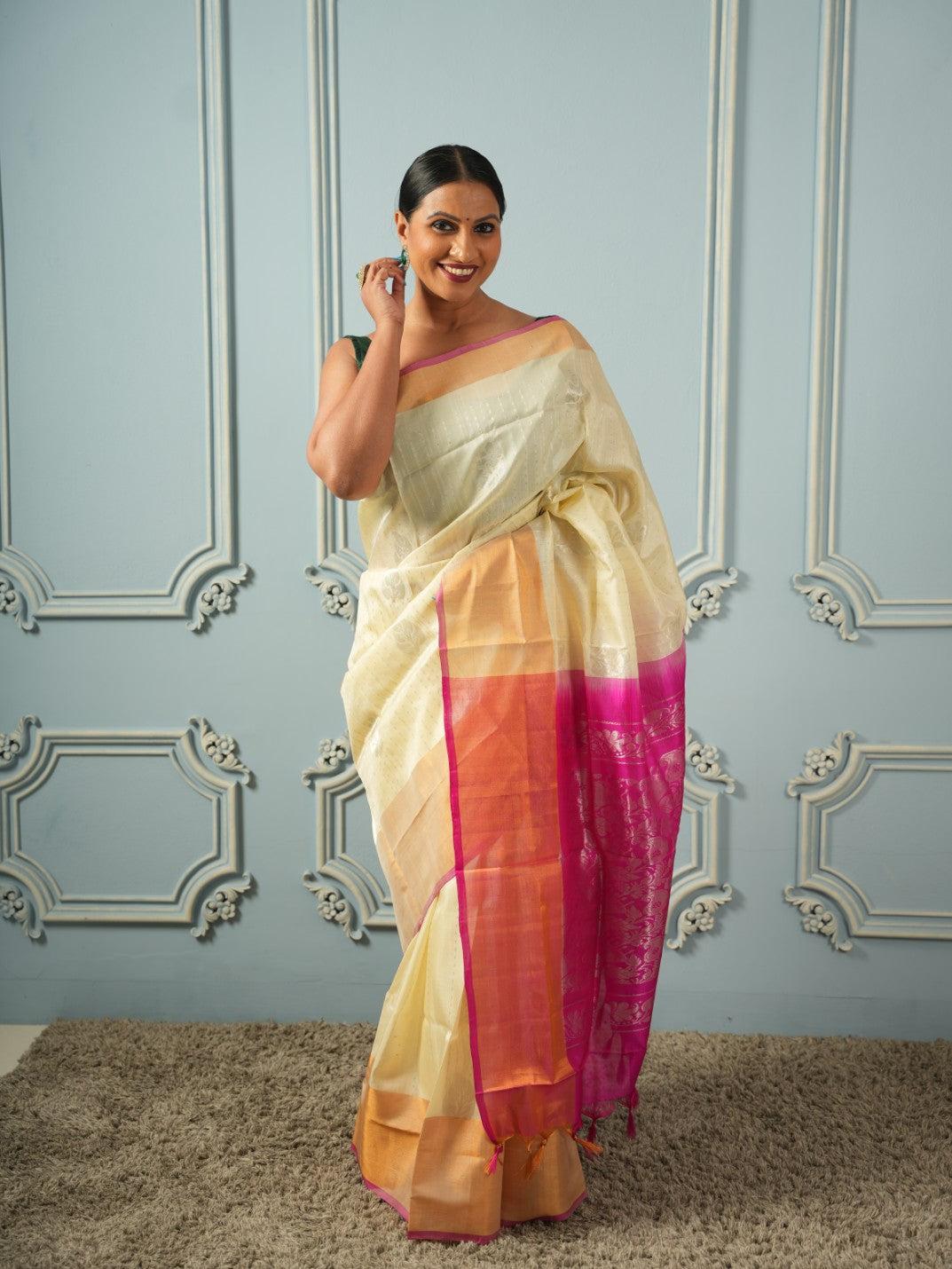 Brindavan - Uppada Silk Saree | SILK MARK CERTIFIED | SHOBITAM