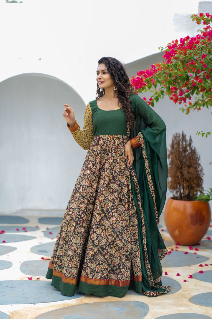 Arthi Green with silk georgette dupatta | Made To Order