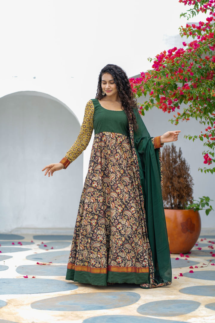 Arthi Green with silk georgette dupatta | Made To Order