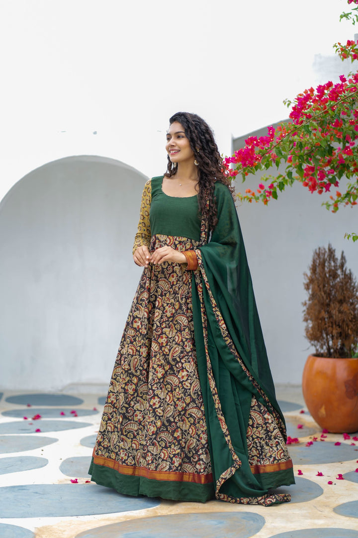 Arthi Green with silk georgette dupatta | Made To Order