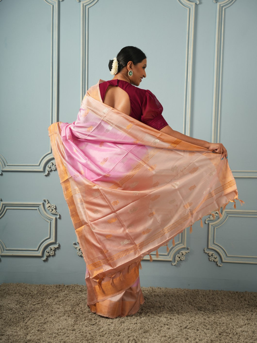 Roja - Handwoven Uppada Silk Saree  | SILK MARK CERTIFIED | SHOBITAM