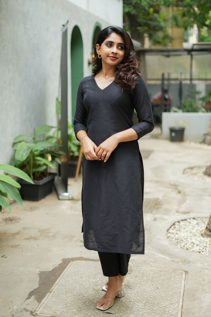 Diya Black Co Ord Set (Set of 2)| Made to Order | SHOBITAM
